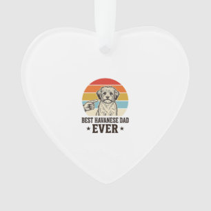 Best Havanese Dad Ever Vintage Dog Shirt Design_1 Ornament