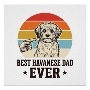 Best Havanese Dad Ever Vintage Dog Shirt Design_1 Poster