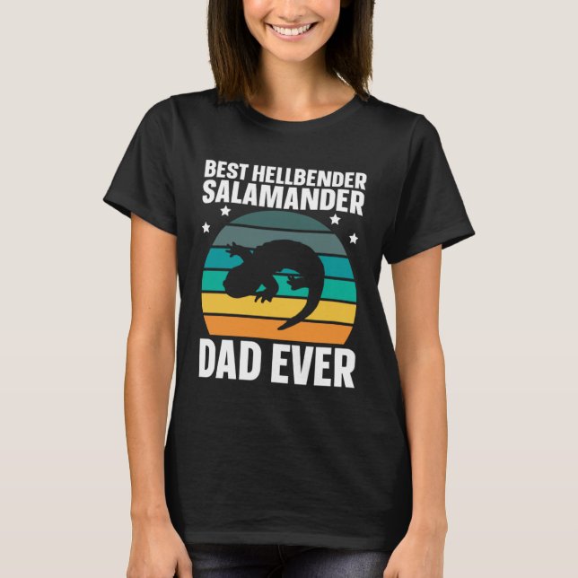 Best Hellbender Salamander Dad Biologist Retro T-Shirt (Front)