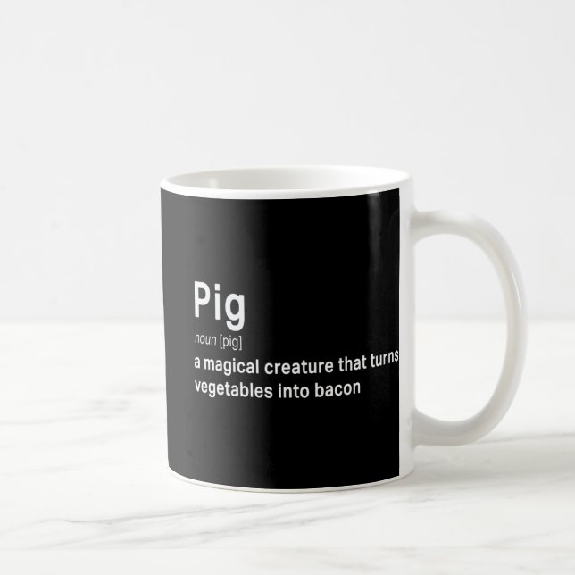 Best Hilarious Pig and Bacon Definition Fun Gift   Coffee Mug (Right)