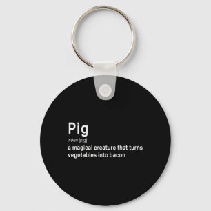 Best Hilarious Pig and Bacon Definition Fun Gift   Key Ring