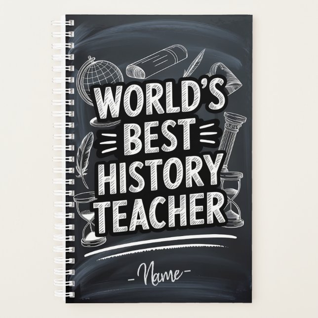 Best History Teacher Chalkboard Design Planner (Front)
