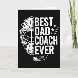 Best Hockey Dad Coach Ever Retro Father Hockey Coa Card