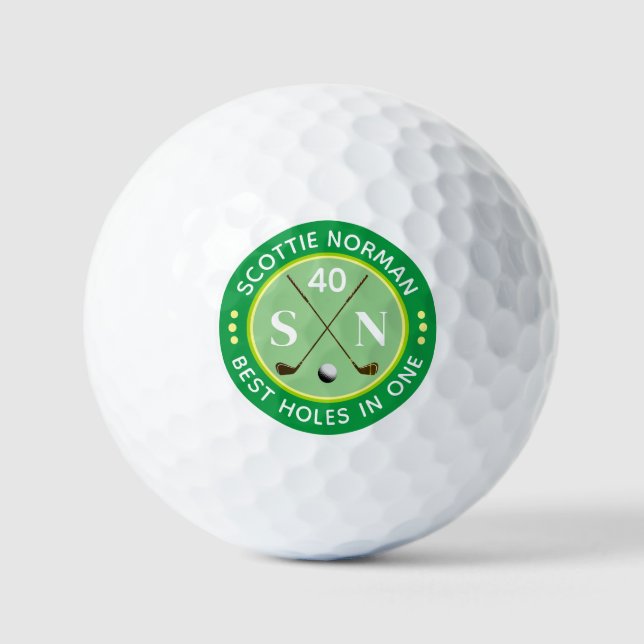 BEST HOLES IN ONE Green Name Golf Balls (Front)
