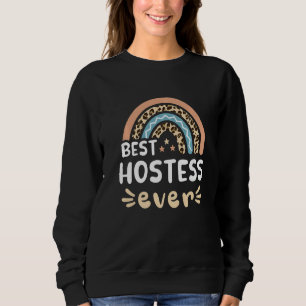 Best Hostess Ever Leopard Rainbow Mum   Sweatshirt