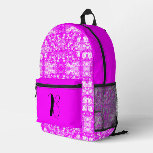 Best Hot Pink Color - Aesthetic Monogrammed Printed Backpack