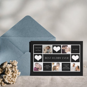 Best Hubby Ever Photo Collage Minimalist  Holiday Card
