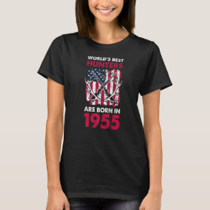 Best Hunters Born In 1955 Deer Hunting American Fl T-Shirt