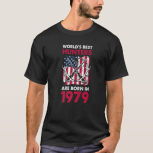 Best Hunters Born In 1979 Deer Hunting American Fl T-Shirt