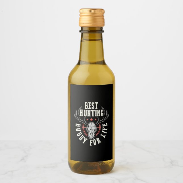 Best Hunting Buddy For Life Wine Label (Front)