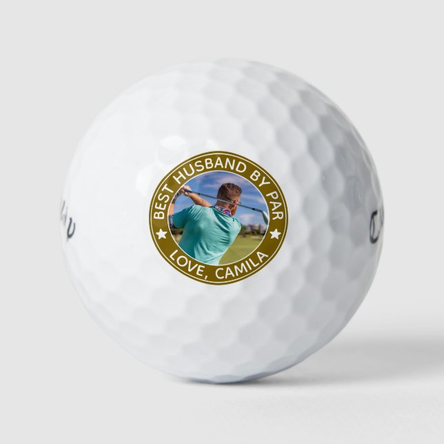 Best Husband by Par – Custom Photo & Text Golf Balls (Front)