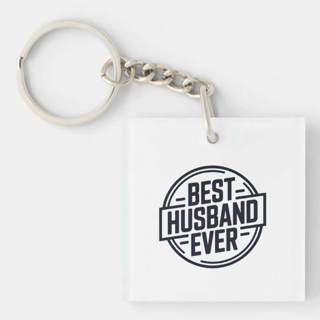 Best Husband Ever Badge Design Key Ring (Front)