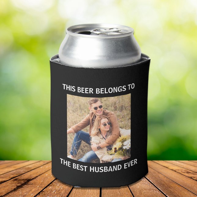 Best Husband Ever Black Photo Can Cooler (Creator Uploaded)