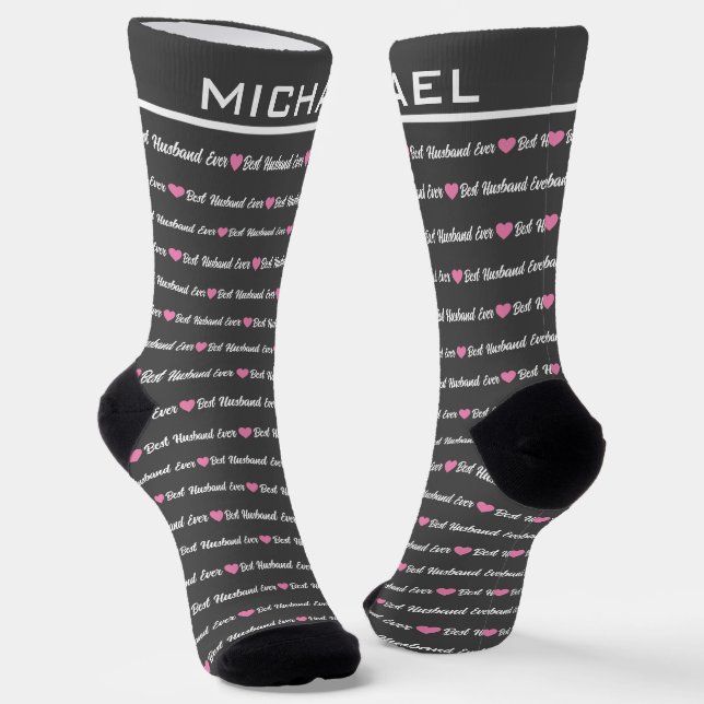 Best Husband Ever | Elegant Monogram  Socks (Angled)