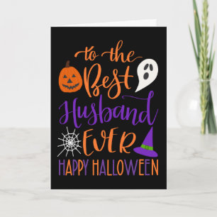 Best Husband Ever Halloween in Orange and Purple Card