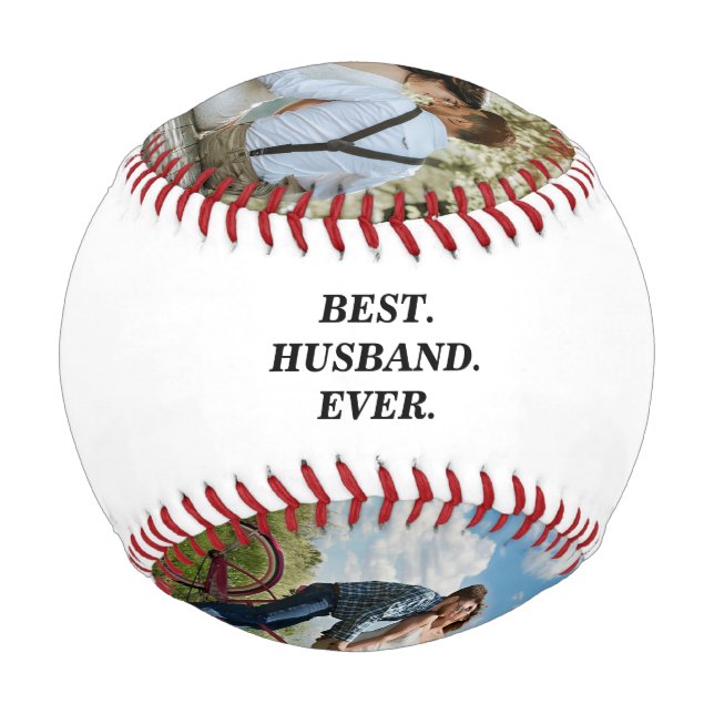 Best Husband Ever Husband Bear Wedding Photo Baseball (Back)