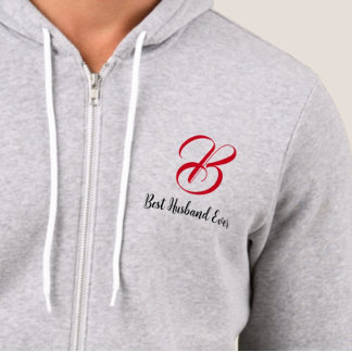 Best Husband Ever (Initial Letter) Monogrammed Hoodie