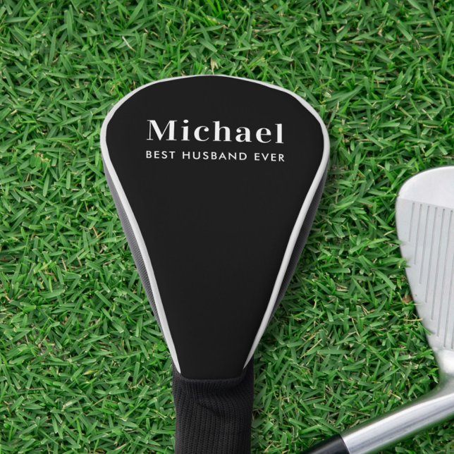 Best Husband Ever Monogram Black Golf Head Cover (Creator Uploaded)