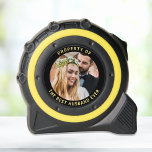 Best Husband Ever Photo<br><div class="desc">The perfect wedding,  Christmas,  Valentines Day,  birthday and anniversary gift for the world's best husband. This custom tape measure features your photo and "Property Of The Best Husband Ever" in simple yellow typography on a black background.</div>