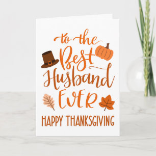 Best Husband Ever Thanksgiving Day in Orange Card