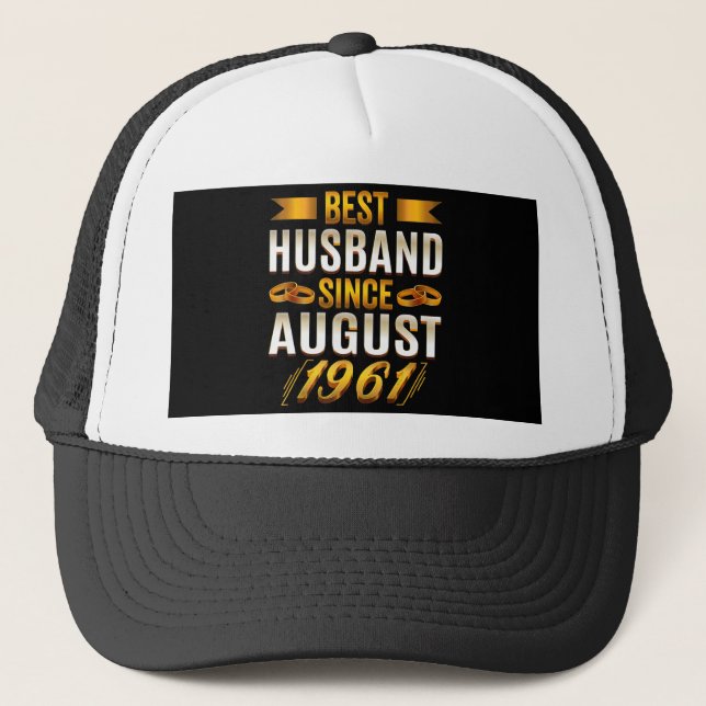 Best Husband Funny 59th Anniversary Parents Trucker Hat (Front)
