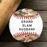 Best Husband Photo Newlywed Wedding Baseball<br><div class="desc">Give the best husband ever who is a baseball fan a gift that will knock it out of the park with this custom "grand slam" baseball. You can easily personalise with two photographs (crop with the subject in the middle before uploading for best result), personalise the expression to "I Love...</div>