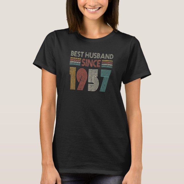 Best Husband Since 1957 65th wedding anniversary T-Shirt (Front)