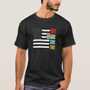 Best Husband Since 1969 Anniversary  Usa Flag Retr T-Shirt