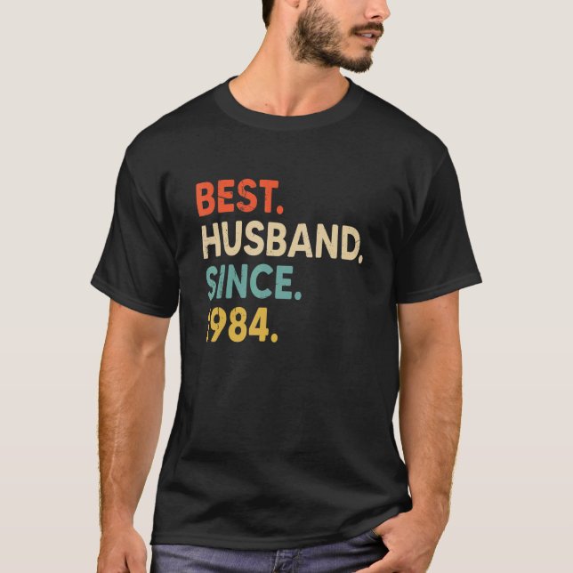 Best Husband Since 1984 38th Wedding Aniversary  V T-Shirt (Front)
