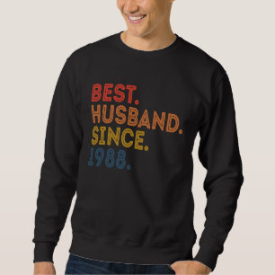 Best Husband Since 1988 Vintage 33rd Wedding Anniv Sweatshirt
