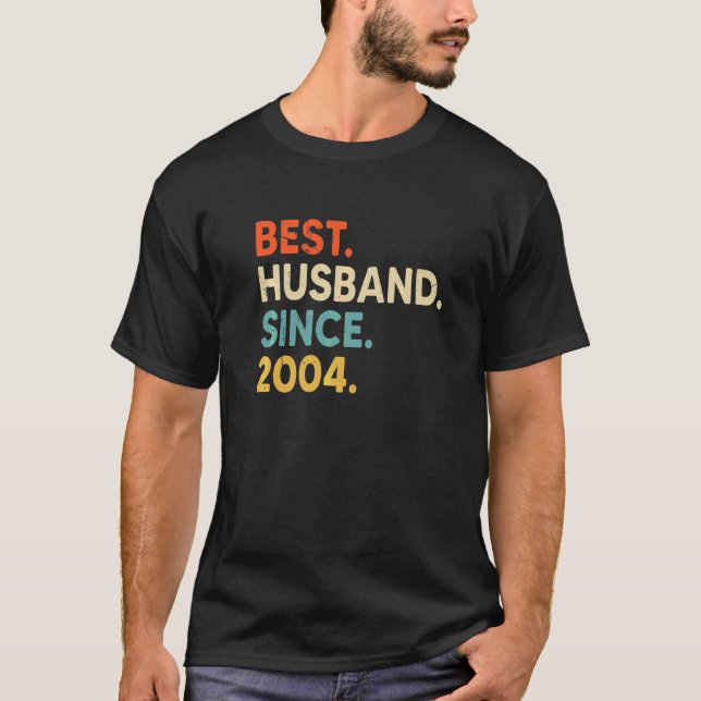 Best Husband Since 2004 18th Wedding Aniversary  V T-Shirt (Front)