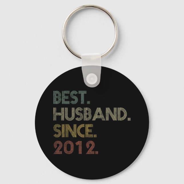 Best Husband Since 2012 Epic Couple Wedding Key Ring (Front)