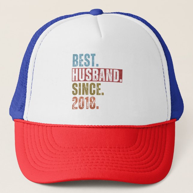 BEST HUSBAND SINCE 2018  TRUCKER HAT (Front)