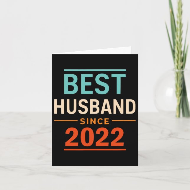 Best Husband Since 2022 2th Wedding Anniversary 2  Card (Front)