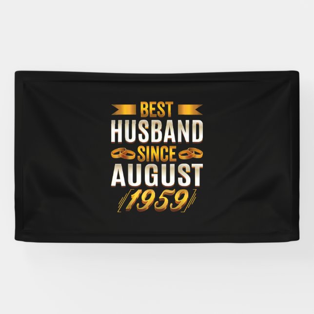 Best Husband Since August 1959 - Funny 61st Banner (Horizontal)