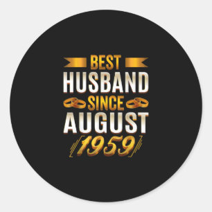 Best Husband Since August 1959 - Funny 61st Classic Round Sticker