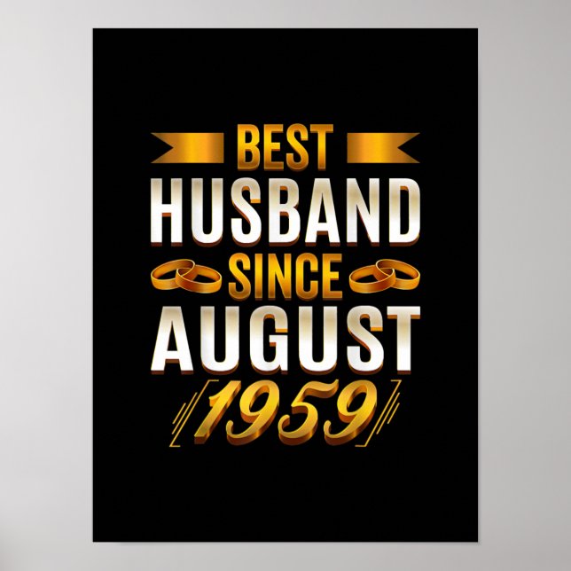 Best Husband Since August 1959 - Funny 61st Poster (Front)