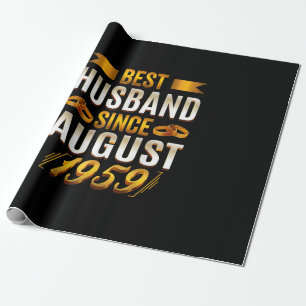 Best Husband Since August 1959 - Funny 61st Wrapping Paper
