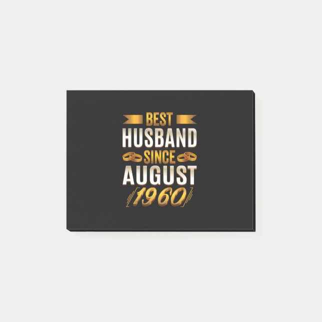 Best Husband Since August 1960 - Funny 60th Post-it Notes (Front)