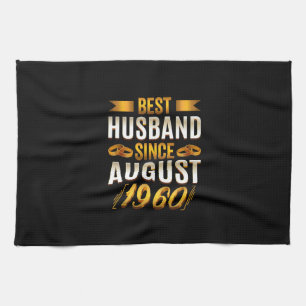 Best Husband Since August 1960 - Funny 60th Tea Towel