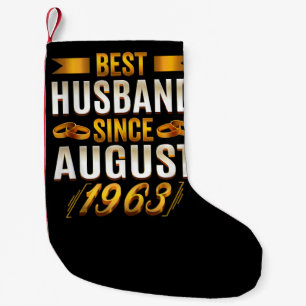 Best Husband Since August 1963 57th Anniversary Small Christmas Stocking