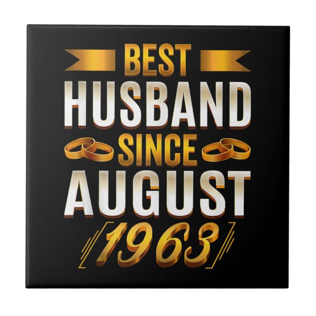 Best Husband Since August 1963 57th Anniversary Tile (Front)