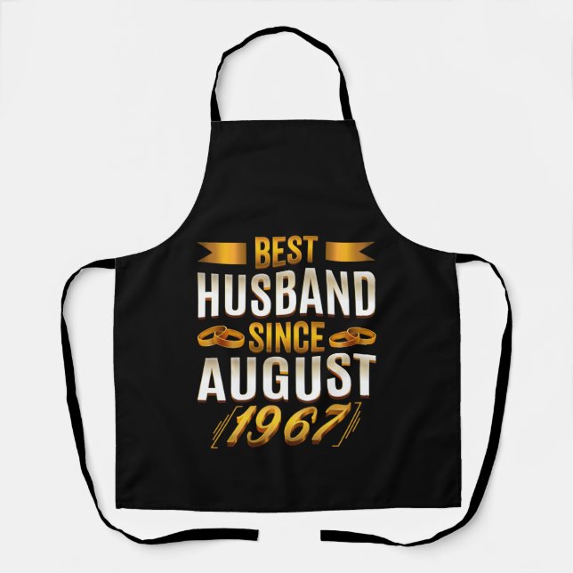 Best Husband Since August 1967 Funny Anniversary Apron (Front)