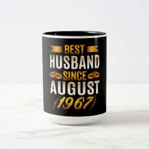 Best Husband Since August 1967 Funny Anniversary Two-Tone Coffee Mug