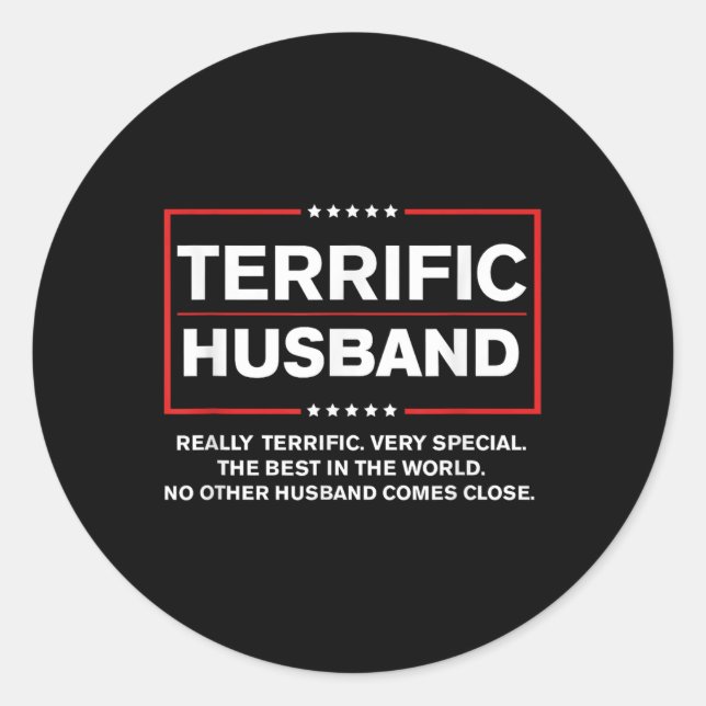 Best Husband Trump 2024 - Terrific Husband Funny Classic Round Sticker (Front)