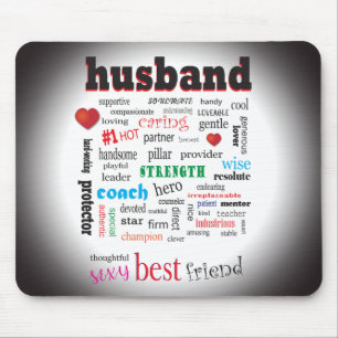 Best Husband Wonderful A1 Word Cloud Mouse Pad