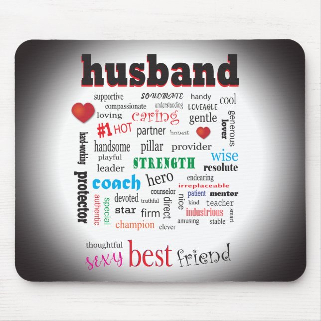 Best Husband Wonderful A1 Word Cloud Mouse Pad (Front)
