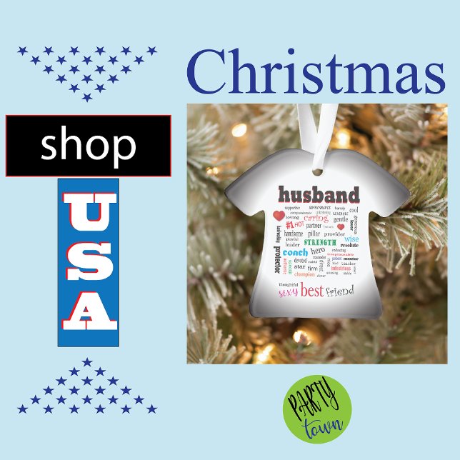 Best Husband Wonderful A1 Word Cloud Ornament (best husband Christmas)