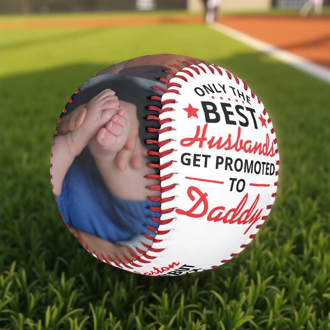 Best Husbands Get Promoted to Daddy Personalised Baseball (Creator Uploaded)