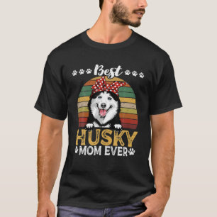 Best Husky Mom Ever Vintage Dog Paw Mother's Day T-Shirt